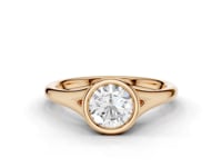 Aster Round Cut Diamond Rubover Solitaire Ring