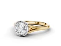 Aster Round Cut Diamond Rubover Solitaire Ring