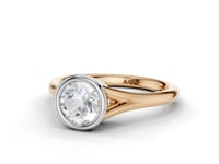 Aster Round Cut Diamond Rubover Solitaire Ring