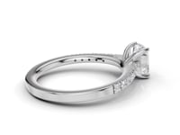 Iris Emerald Cut Diamond Split Shank Solitaire Ring