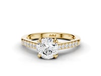 Tulip Round Cut Floral Diamond Ring