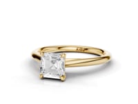 Camellia Asscher Cut Diamond Solitaire Ring With Hidden Stone