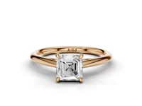 Camellia Asscher Cut Diamond Solitaire Ring With Hidden Stone