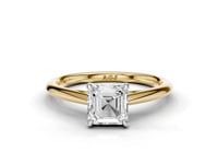 Camellia Asscher Cut Diamond Solitaire Ring With Hidden Stone