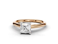 Camellia Asscher Cut Diamond Solitaire Ring With Hidden Stone