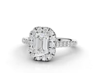 Sunflower Emerald Cut Diamond Halo Ring