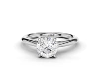 Camellia Round Cut Diamond Solitaire Ring With Hidden Stone