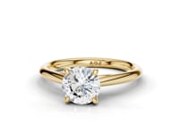 Camellia Round Cut Diamond Solitaire Ring With Hidden Stone