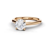Camellia Round Cut Diamond Solitaire Ring With Hidden Stone