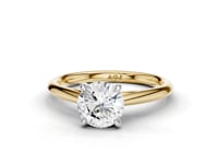 Camellia Round Cut Diamond Solitaire Ring With Hidden Stone