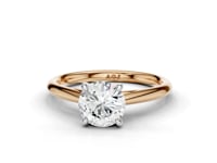 Camellia Round Cut Diamond Solitaire Ring With Hidden Stone