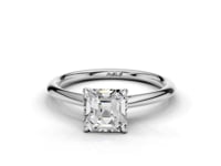 Daisy Asscher Cut Diamond Floral Solitaire Ring