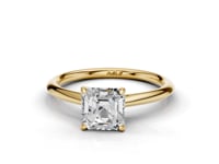 Daisy Asscher Cut Diamond Floral Solitaire Ring