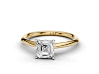 Daisy Asscher Cut Diamond Floral Solitaire Ring