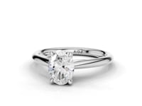 Camellia Oval Cut Diamond Solitaire Ring With Hidden Stone