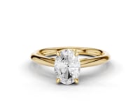 Camellia Oval Cut Diamond Solitaire Ring With Hidden Stone