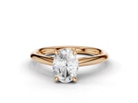 Camellia Oval Cut Diamond Solitaire Ring With Hidden Stone
