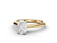 Camellia Oval Cut Diamond Solitaire Ring With Hidden Stone