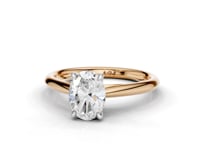 Camellia Oval Cut Diamond Solitaire Ring With Hidden Stone