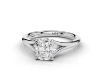 Iris Cushion Cut Diamond Split Shank Solitaire Ring