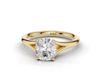 Iris Cushion Cut Diamond Split Shank Solitaire Ring