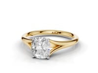 Iris Cushion Cut Diamond Split Shank Solitaire Ring