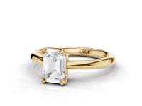 Caspia Emerald Cut Double Claw Diamond Solitaire Ring