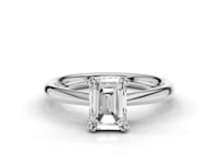 Caspia Emerald Cut Double Claw Diamond Solitaire Ring