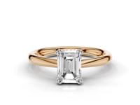 Caspia Emerald Cut Double Claw Diamond Solitaire Ring