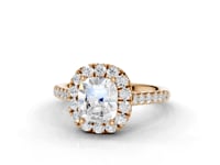 Sunflower Cushion Cut Diamond Halo Ring