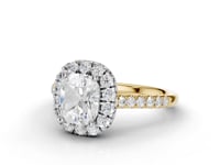 Sunflower Cushion Cut Diamond Halo Ring