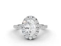 Sunflower Oval Cut Diamond Halo Ring