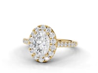 Sunflower Oval Cut Diamond Halo Ring