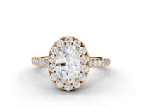 Sunflower Oval Cut Diamond Halo Ring