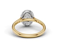 Sunflower Oval Cut Diamond Halo Ring