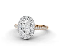 Sunflower Oval Cut Diamond Halo Ring