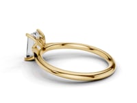 Daisy Emerald Cut Diamond Floral Solitaire Ring