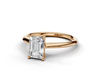 Daisy Emerald Cut Diamond Floral Solitaire Ring