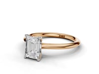 Daisy Emerald Cut Diamond Floral Solitaire Ring
