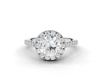 Sunflower Round Cut Diamond Halo Ring