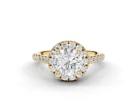 Sunflower Round Cut Diamond Halo Ring