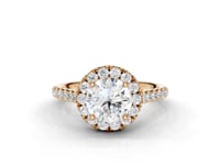 Sunflower Round Cut Diamond Halo Ring