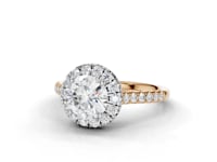 Sunflower Round Cut Diamond Halo Ring