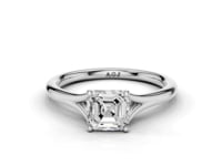Iris Asscher Cut Diamond Split shank Solitaire Ring