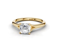 Iris Asscher Cut Diamond Split shank Solitaire Ring