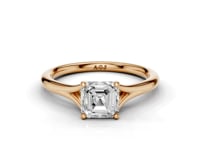 Iris Asscher Cut Diamond Split shank Solitaire Ring