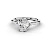 Iris Oval Cut Diamond Split Shank Solitaire Ring