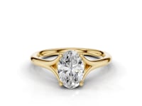 Iris Oval Cut Diamond Split Shank Solitaire Ring