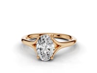 Iris Oval Cut Diamond Split Shank Solitaire Ring
