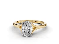 Iris Oval Cut Diamond Split Shank Solitaire Ring